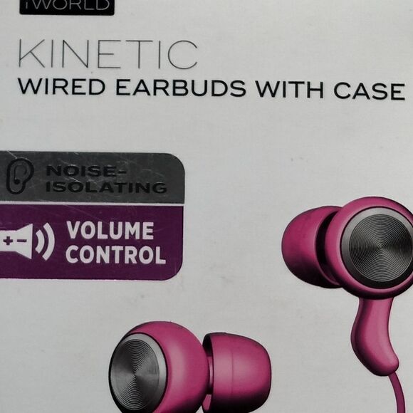New Without tags "iWorld kinetic" wired earbuds with case - Picture 3 of 10